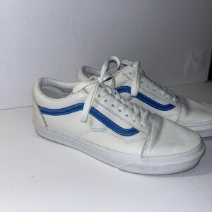 Vans White and Blue Men's Sneakers